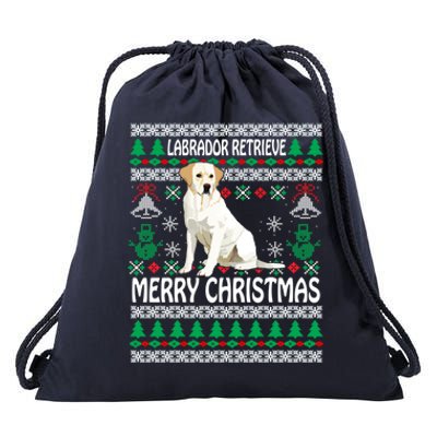 Merry Christmas Funny Labrador Retriever Ugly Xmas Pajama Gift Drawstring Bag