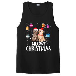 Meowy Christmas Funny Kitten Cat Kitty Lights Xmas Cute Gift PosiCharge Competitor Tank