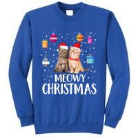 Meowy Christmas Funny Kitten Cat Kitty Lights Xmas Cute Gift Sweatshirt