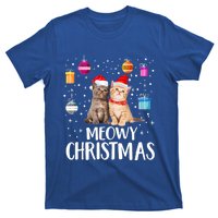 Meowy Christmas Funny Kitten Cat Kitty Lights Xmas Cute Gift T-Shirt