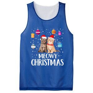 Meowy Christmas Funny Kitten Cat Kitty Lights Xmas Cute Gift Mesh Reversible Basketball Jersey Tank