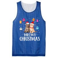 Meowy Christmas Funny Kitten Cat Kitty Lights Xmas Cute Gift Mesh Reversible Basketball Jersey Tank