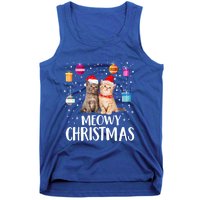 Meowy Christmas Funny Kitten Cat Kitty Lights Xmas Cute Gift Tank Top