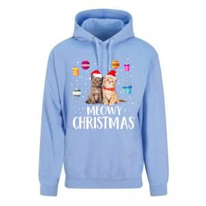 Meowy Christmas Funny Kitten Cat Kitty Lights Xmas Cute Gift Unisex Surf Hoodie