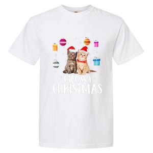 Meowy Christmas Funny Kitten Cat Kitty Lights Xmas Cute Gift Garment-Dyed Heavyweight T-Shirt