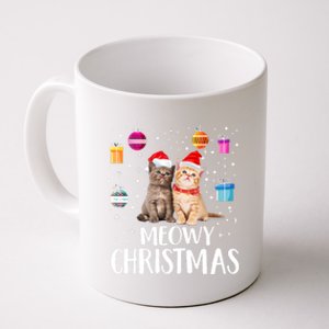 Meowy Christmas Funny Kitten Cat Kitty Lights Xmas Cute Gift Coffee Mug