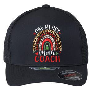 Math Coach Funny Rainbow Christmas Math Teacher Flexfit Unipanel Trucker Cap