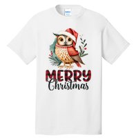 Merry Christmas Festive Cute Owl Holiday Tall T-Shirt