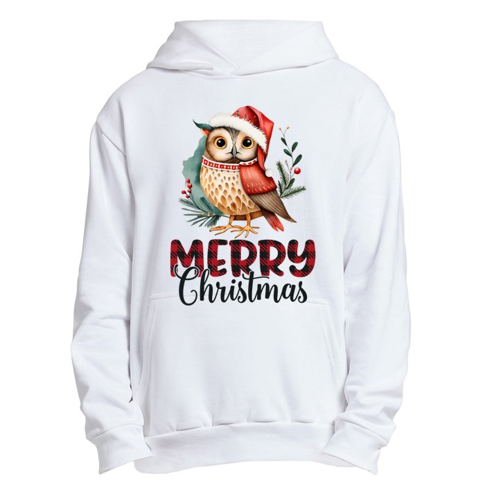 Merry Christmas Festive Cute Owl Holiday Urban Pullover Hoodie