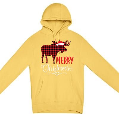 Merry Christmoose Family Christmas Pajamas Moose Funny Gift Premium Pullover Hoodie