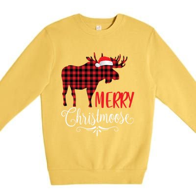 Merry Christmoose Family Christmas Pajamas Moose Funny Gift Premium Crewneck Sweatshirt