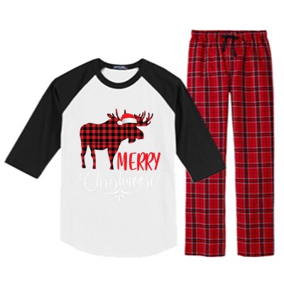 Merry Christmoose Family Christmas Pajamas Moose Funny Gift Raglan Sleeve Pajama Set