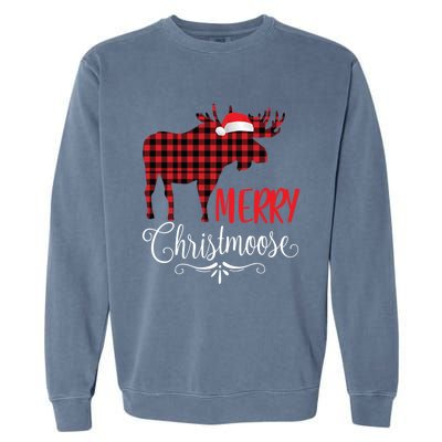 Merry Christmoose Family Christmas Pajamas Moose Funny Gift Garment-Dyed Sweatshirt