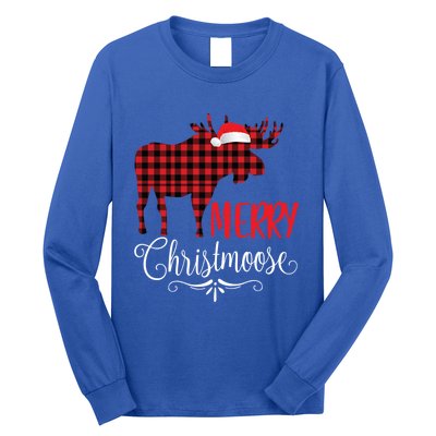 Merry Christmoose Family Christmas Pajamas Moose Funny Gift Long Sleeve Shirt