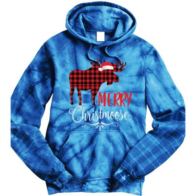 Merry Christmoose Family Christmas Pajamas Moose Funny Gift Tie Dye Hoodie