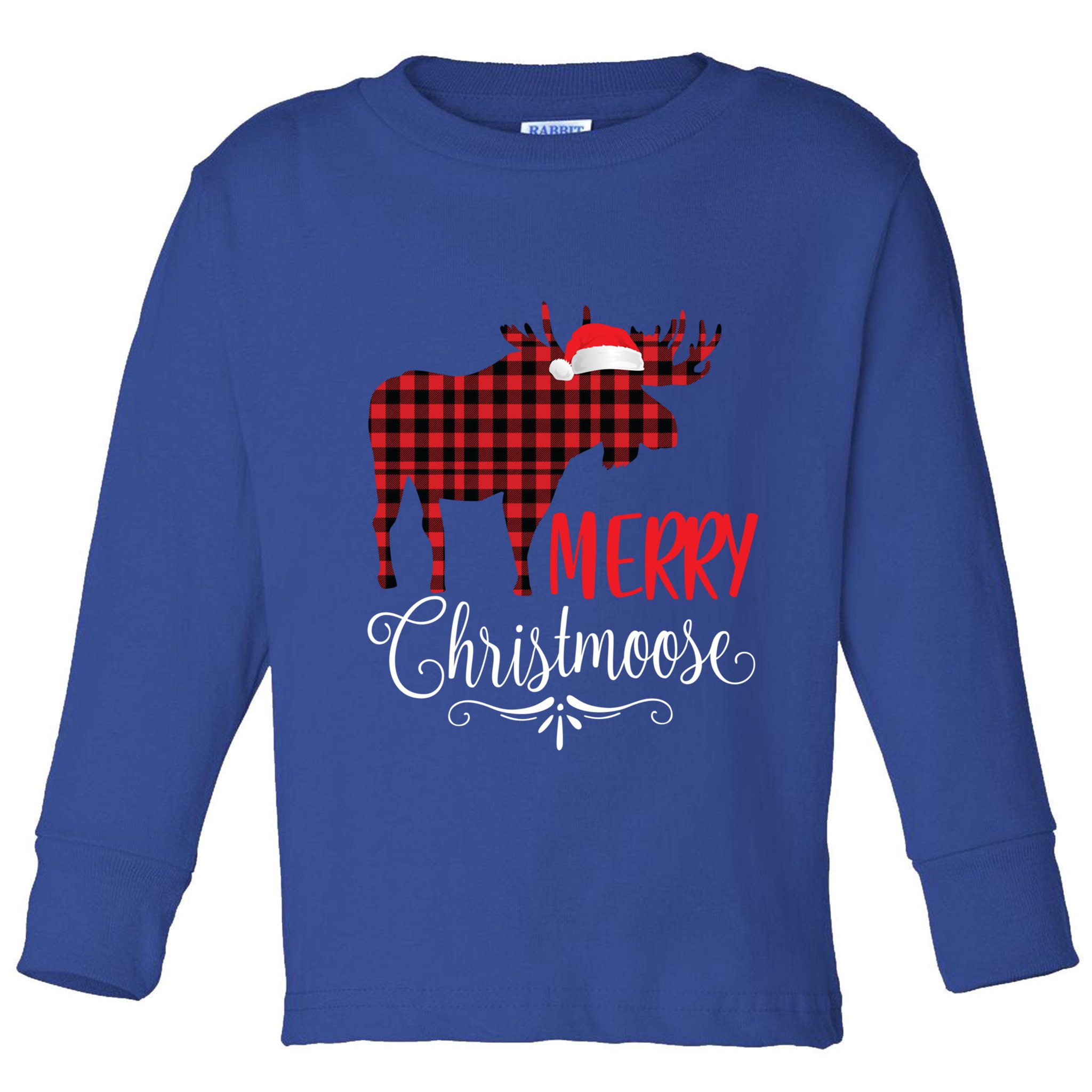 Merry Christmoose Family Christmas Pajamas Moose Funny Gift Toddler Long Sleeve Shirt