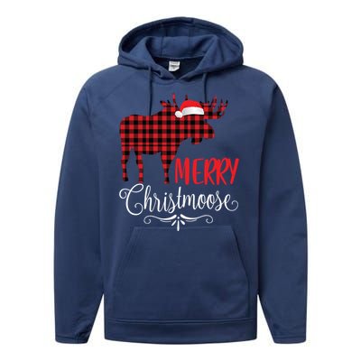 Merry Christmoose Family Christmas Pajamas Moose Funny Gift Performance Fleece Hoodie