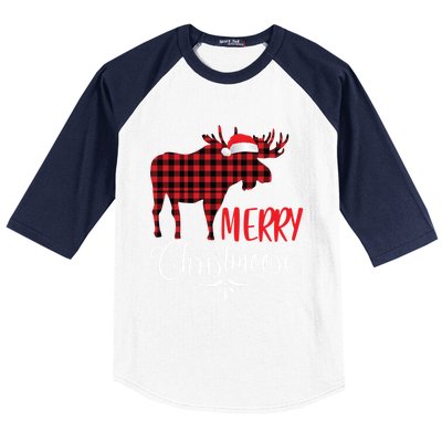 Merry Christmoose Family Christmas Pajamas Moose Funny Gift Baseball Sleeve Shirt