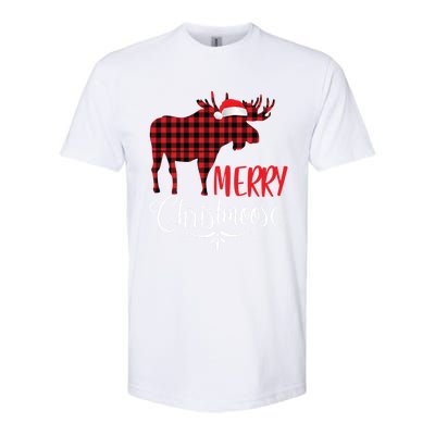 Merry Christmoose Family Christmas Pajamas Moose Funny Gift Softstyle CVC T-Shirt