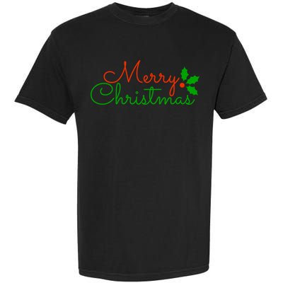 Merry Christmas Festive Logo Garment-Dyed Heavyweight T-Shirt