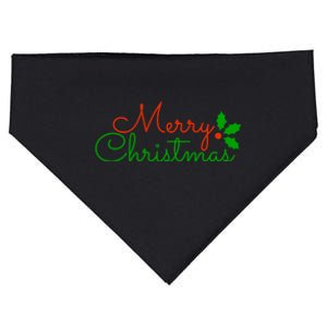 Merry Christmas Festive Logo USA-Made Doggie Bandana