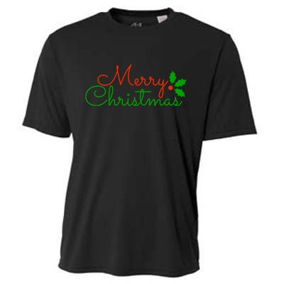 Merry Christmas Festive Logo Cooling Performance Crew T-Shirt