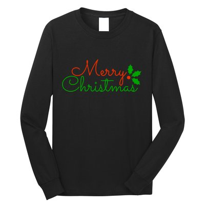 Merry Christmas Festive Logo Long Sleeve Shirt