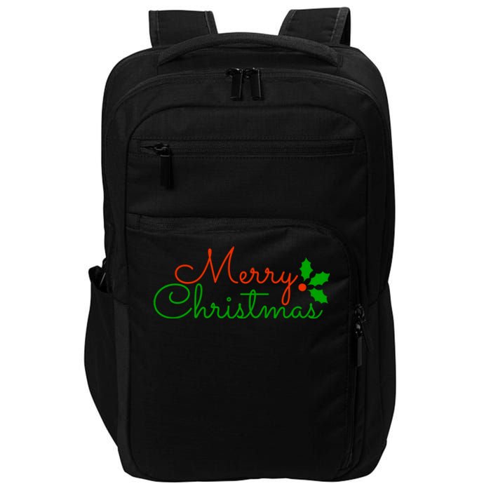 Merry Christmas Festive Logo Impact Tech Backpack