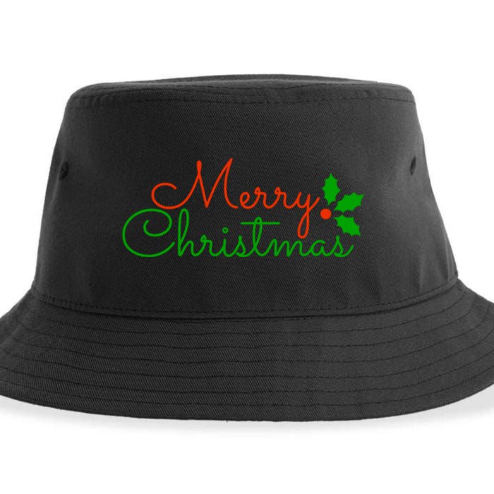 Merry Christmas Festive Logo Sustainable Bucket Hat