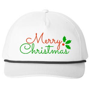 Merry Christmas Festive Logo Snapback Five-Panel Rope Hat