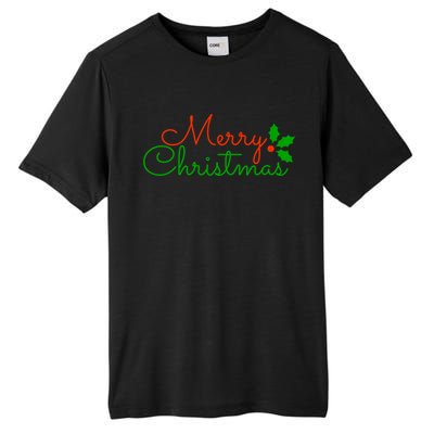 Merry Christmas Festive Logo Tall Fusion ChromaSoft Performance T-Shirt