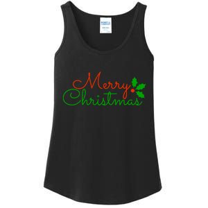 Merry Christmas Festive Logo Ladies Essential Tank