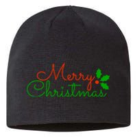 Merry Christmas Festive Logo Sustainable Beanie