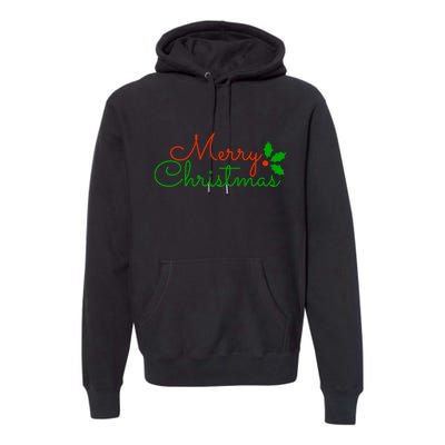 Merry Christmas Festive Logo Premium Hoodie