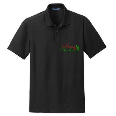 Merry Christmas Festive Logo Dry Zone Grid Polo