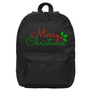 Merry Christmas Festive Logo 16 in Basic Backpack