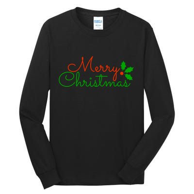 Merry Christmas Festive Logo Tall Long Sleeve T-Shirt