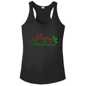 Merry Christmas Festive Logo Ladies PosiCharge Competitor Racerback Tank