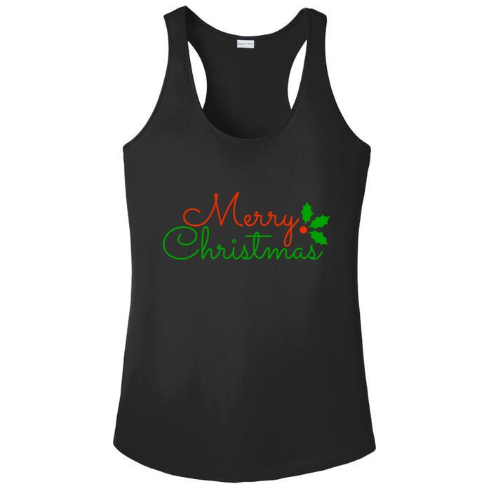 Merry Christmas Festive Logo Ladies PosiCharge Competitor Racerback Tank