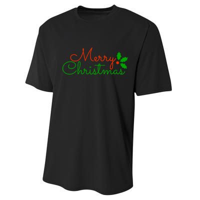 Merry Christmas Festive Logo Performance Sprint T-Shirt