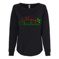 Merry Christmas Festive Logo Womens California Wash Sweatshirt