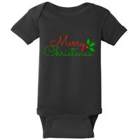 Merry Christmas Festive Logo Baby Bodysuit