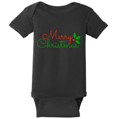 Merry Christmas Festive Logo Baby Bodysuit