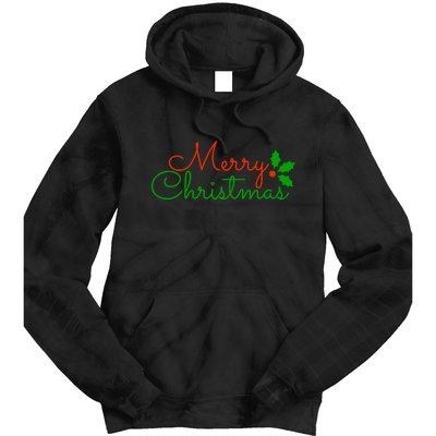 Merry Christmas Festive Logo Tie Dye Hoodie