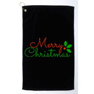 Merry Christmas Festive Logo Platinum Collection Golf Towel