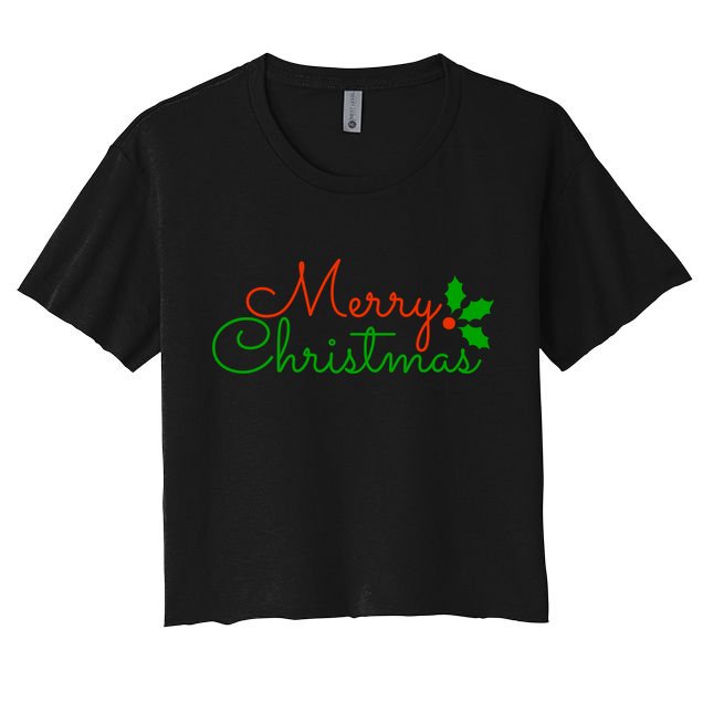 Merry Christmas Festive Logo Crop Top