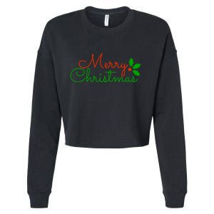 Merry Christmas Festive Logo Cropped Pullover Crew