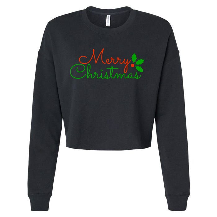 Merry Christmas Festive Logo Cropped Pullover Crew