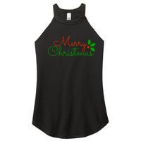 Merry Christmas Festive Logo Women's Perfect Tri Rocker Tank