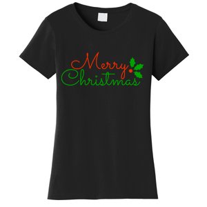 Merry Christmas Festive Logo Women's T-Shirt